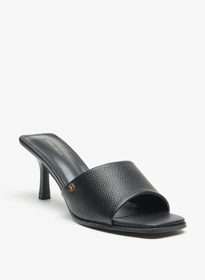 Flora Bella By Shoexpress Women's Solid Slip-On Sandals With Stiletto Heels