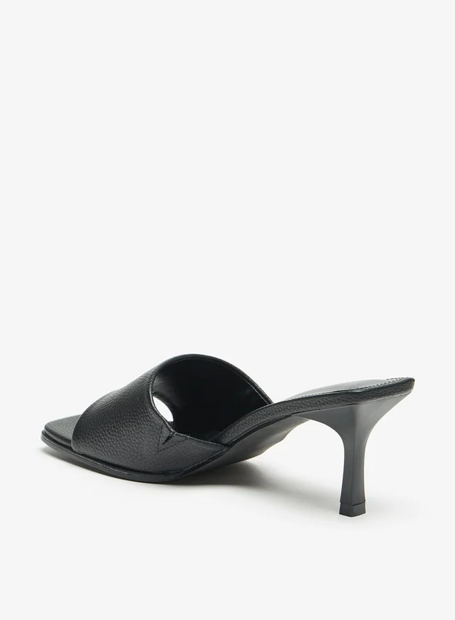 Flora Bella By Shoexpress Women's Solid Slip-On Sandals With Stiletto Heels