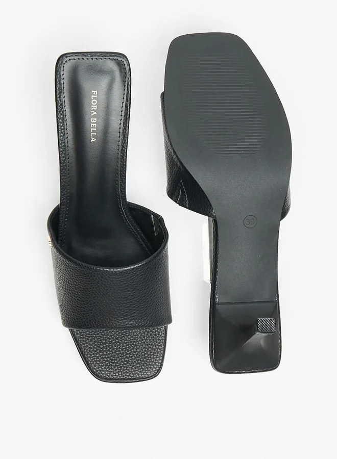 Flora Bella By Shoexpress Women's Solid Slip-On Sandals With Stiletto Heels