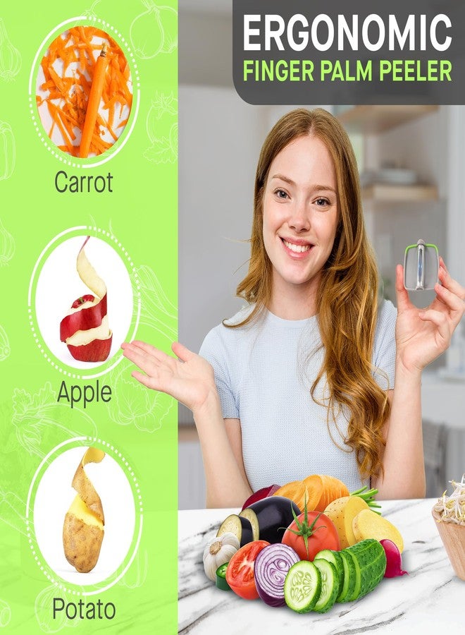Nomadic Outpost Fingers Grip Palm Peeler for Fruit & Vegetable, Comfortable Silicone Finger Grips Peeling Tool for Potato, Carrot, Cucumber, Apple, Veggie & Pumpkin, Kitchen & Dinning Gadgets For Home - Image 4