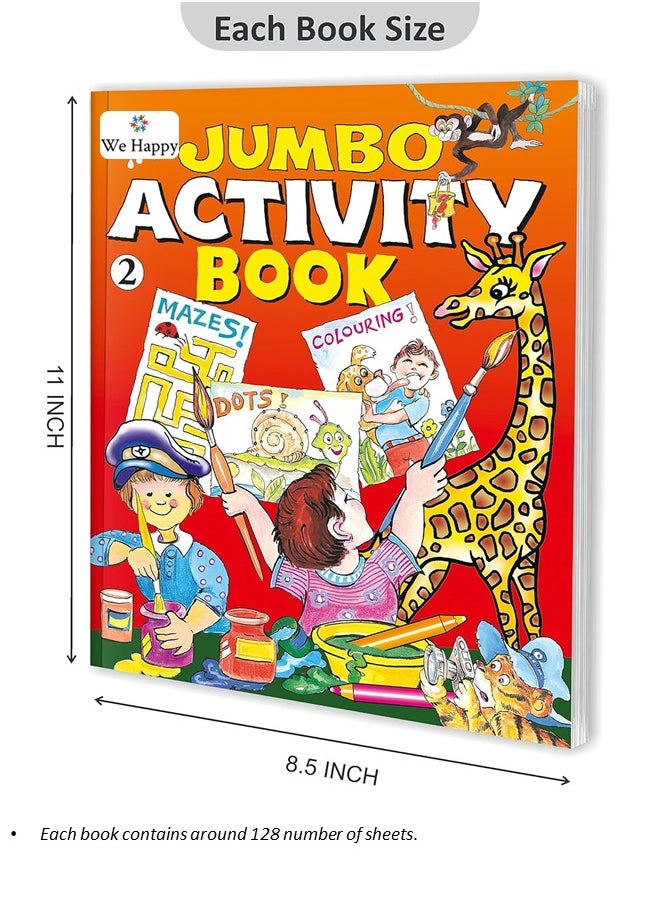 We Happy Pack of 2 We Happy Jumbo Coloring and Activity Book-2, Educational and Fun Learning Activities for Kids with different Challenges Drawings and Enjoyable Games  - Image 3