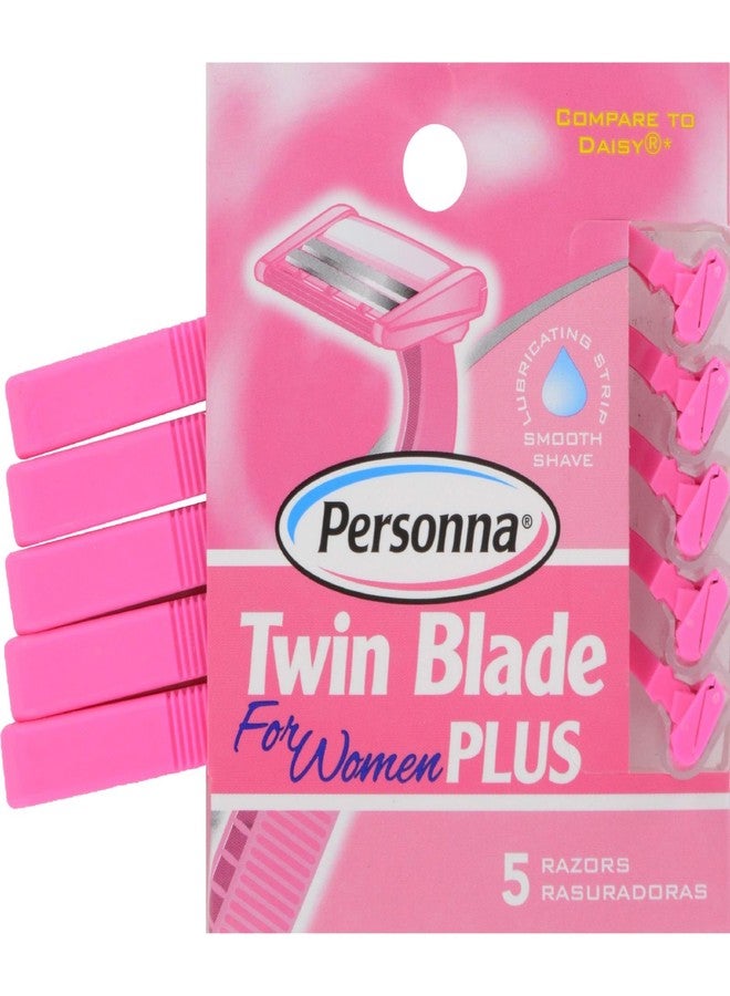 Personna Twin Blade Plus Disposable Razor with Lubricating Strip For Women - 5 Ea, 3 pack - Image 1