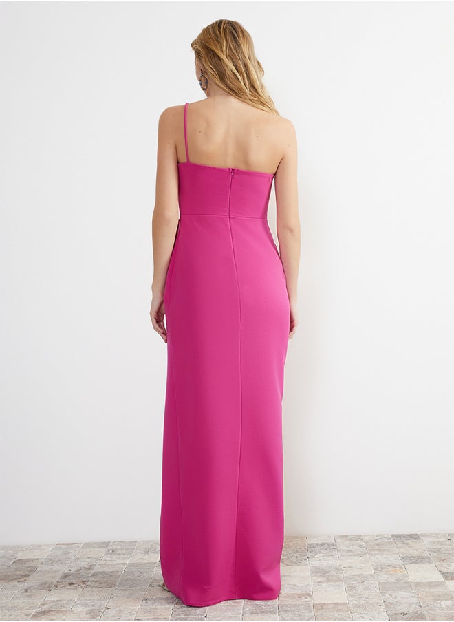 trendyol - Fuchsia Plain Regular Woven Evening Dress & Graduation Dress TPRSS20AE0274 - Image 1