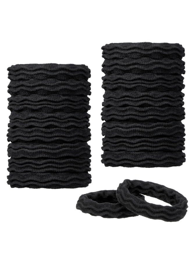 Expressions 18 Count Hair Tie Set in Classic Black - Waved Ponytail Elastic for Women and Girls - Hair Accessories Value Pack - Black Hair Ties for Everyday Use - Image 1