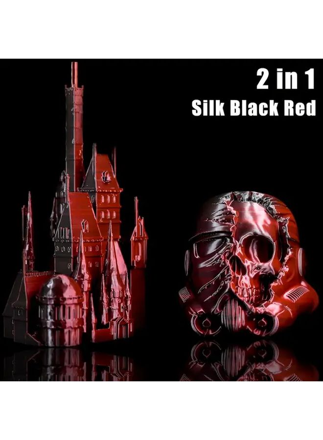 PLA 3D Printer Filament Dual Color Black Red 1.75mm Shiny Color Change 200g - Image 4
