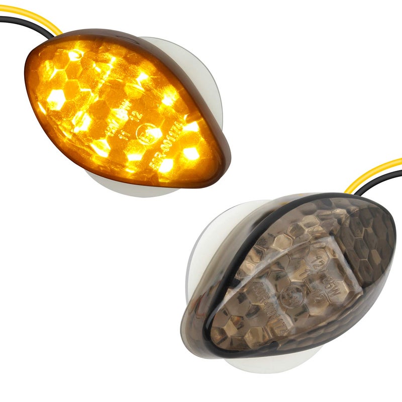 أضواء إشارة الانعطاف LED مثبتة على السطح من NTHREEAUTO عدد 2 بلون كهرماني متوافقة مع هوندا CBR600RR CBR1000RR CBR 600 F4 CBR900 CBR919 CBR929 CBR 600 F4i مؤشرات دراجات نارية عالمية 12 فولت