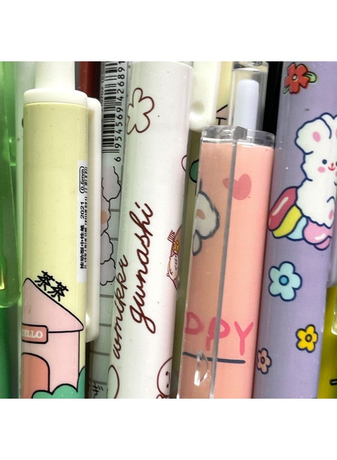 sencoo 12 Pack Black Gel Pens Retractable Rollerball Pens Students Cute Stationery Office Pens Children Prize Cartoon Animal Pens - Image 3
