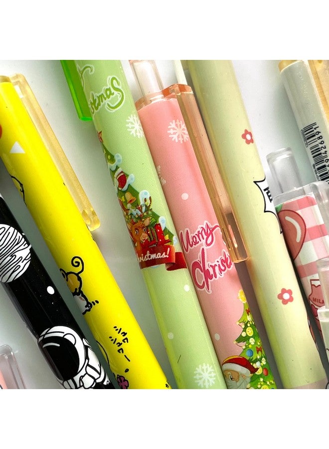 sencoo 12 Pack Black Gel Pens Retractable Rollerball Pens Students Cute Stationery Office Pens Children Prize Cartoon Animal Pens - Image 4
