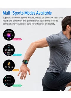 RollsTimi  Men's Smart Watch 1.52"HD Sports Fitness Tracker With LED Flashlight, IP67 Waterproof Smartwatch With Heart Rate Sleep Monitor, Black  - Image 3