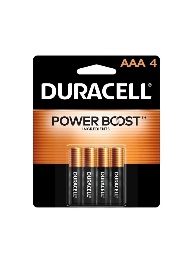 Duracell بطاريات دوراسيل كوبر توب AAA مع مكونات تعزيز الطاقة، عبوة 4 قطع بطارية AAA مع طاقة طويلة الأمد، بطارية قلوية AAA للأجهزة المنزلية والمكتبية - Image 1