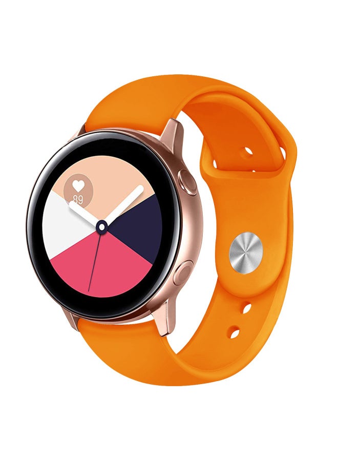 Generic For Samsung Galaxy Watch6 Active2 Silicone Strap 20/22mm For huawei GT4 Backbuckle Strap-Color:Orange-Specifications:20mm  - Image 1
