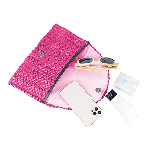 Fecialy Straw Clutch Purses Straw Purses for Women Envelope Woven Clutch Handbags Summer Beach Bags - Image 4