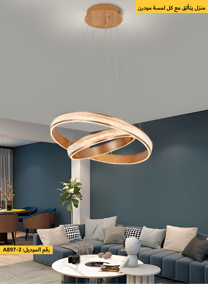 Modern LED chandeliers with innovative lighting and contemporary ring design
