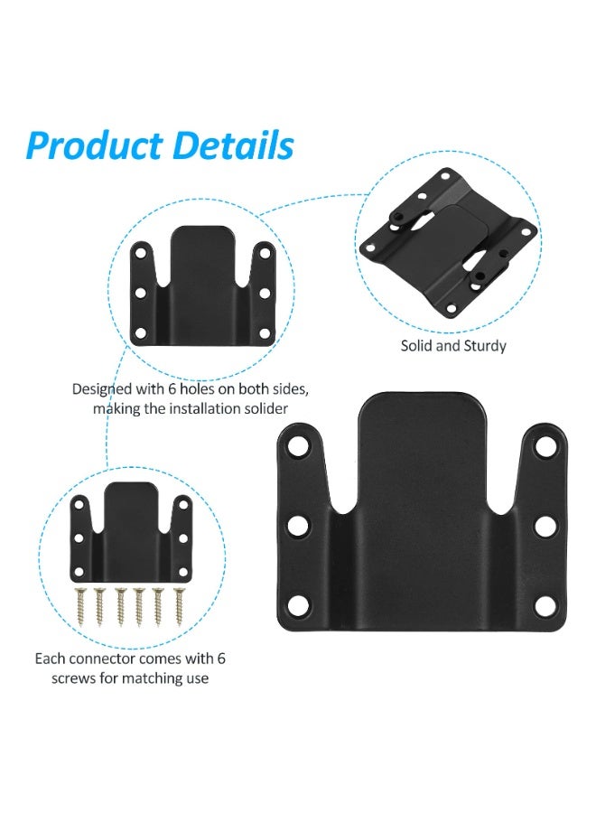 10PCS Sectional Sofa Connectors, Universal Sectional Couch Interlocking Clips, Easy to Install Heavy Duty Furniture Connector Brackets with Screws - Image 4