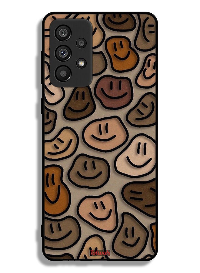 Tolwak Samsung Galaxy A73 5G Protective Case Cover Smiley Faces Art - Image 1