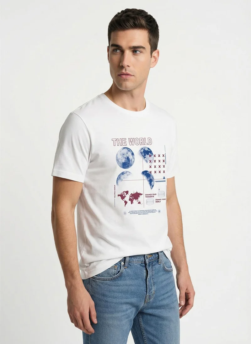 Nobero Regular Fit Printed T-shirt for Men