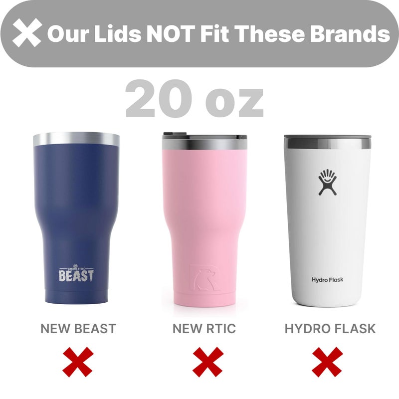 Bluwing 20 oz Tumbler Lids for Yeti  SUNWILL  WETOWETO Tumbler and More  2 Pack Spill Proof Covers for 20oz Tumblers  BPA-free - Image 3