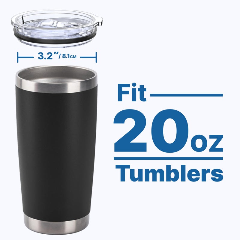 Bluwing 20 oz Tumbler Lids for Yeti  SUNWILL  WETOWETO Tumbler and More  2 Pack Spill Proof Covers for 20oz Tumblers  BPA-free - Image 4