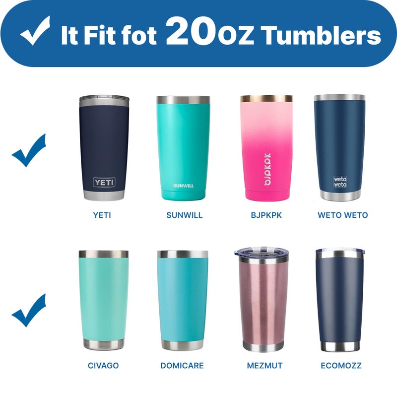 Bluwing 20 oz Tumbler Lids for Yeti  SUNWILL  WETOWETO Tumbler and More  2 Pack Spill Proof Covers for 20oz Tumblers  BPA-free - Image 2