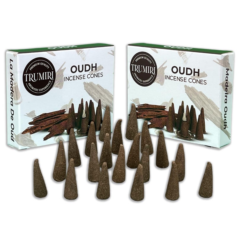 TRUMIRI Oud Incense Cones Total 20 Cone Incense Dual Pack of 10 Insence Cones Incense Cones Scented Cone Incense Scents Insense Cones Incent Cone
