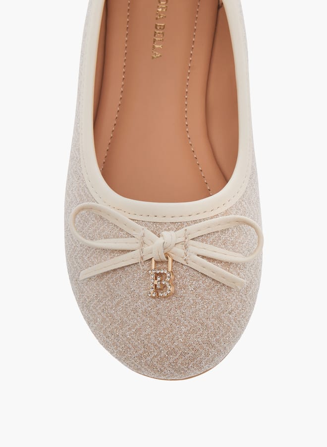 Flora Bella By Shoexpress Girls Bow Applique Slip-On Ballerina Shoes  - Image 4
