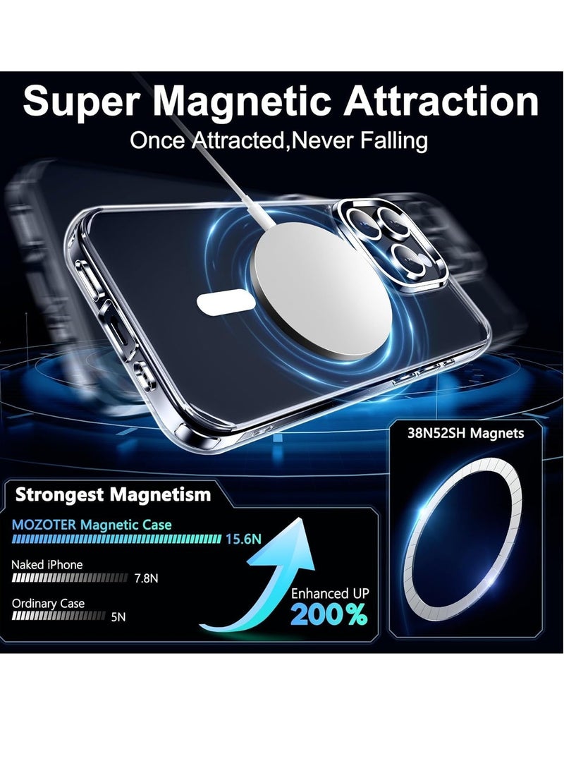 vesus 6-in-1 Magnetic for iPhone 15 Pro Max Case and screen protector,[Compatible with Magsafe] [ 2Pcs Screen Protectors + 2Pcs Camera Lens Protectors] Slim Thin Shockproof Phone Case for 15 Pro Max - Image 2