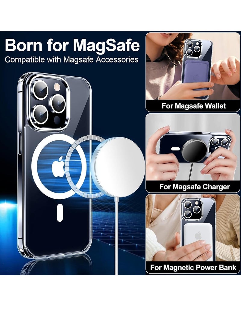 vesus 6-in-1 Magnetic for iPhone 15 Pro Max Case and screen protector,[Compatible with Magsafe] [ 2Pcs Screen Protectors + 2Pcs Camera Lens Protectors] Slim Thin Shockproof Phone Case for 15 Pro Max - Image 3