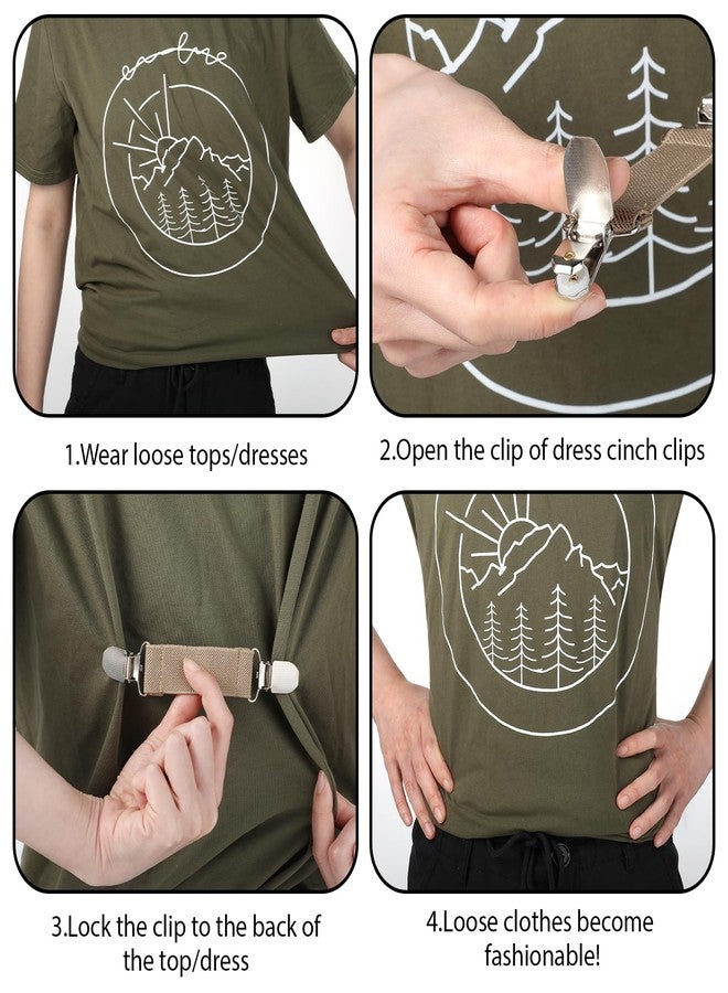 Sibba Brooches Pins Dress Clips 6 PCS Fabric Shirt Clothing Waist Back Cinch Clasps Sweater Hold Together Of Shawl Clothes Tighten Fasteners Fitting Tightener Collar Invisible Adjuster Elastic Ties - Image 3