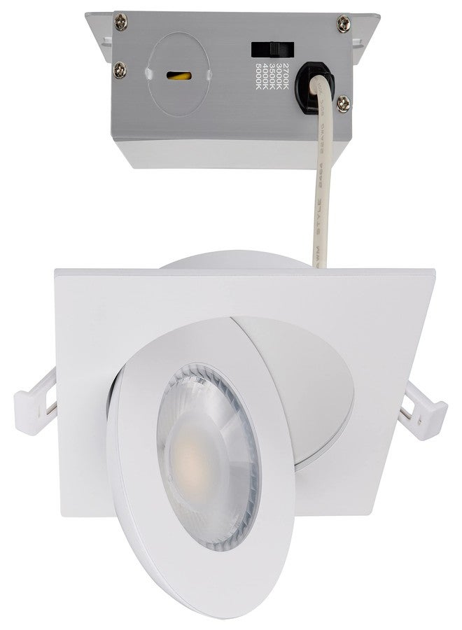 Satco S11841 LED Low-Profile Gimbal Downlight, CCT Selectable 2700K/3000K/ 3500K/4000K/5000K, 4 Inches, White - Image 1