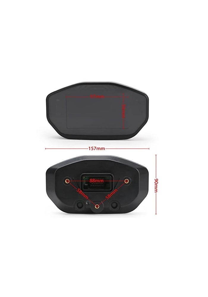 demulax عداد سرعة رقمي TFT LCD عالمي للدراجات النارية من DEMULAX - Image 2