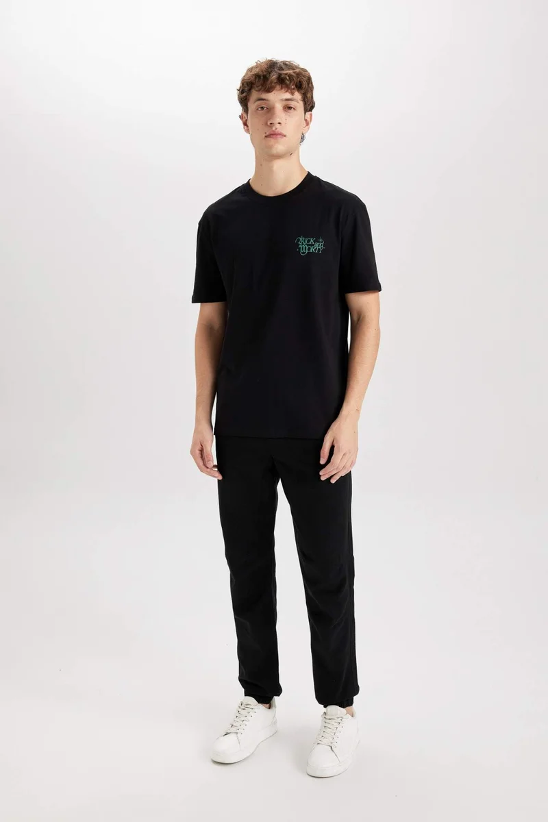 Defacto Regular Fit Crew Neck Rick and Morty Printed T-Shirt