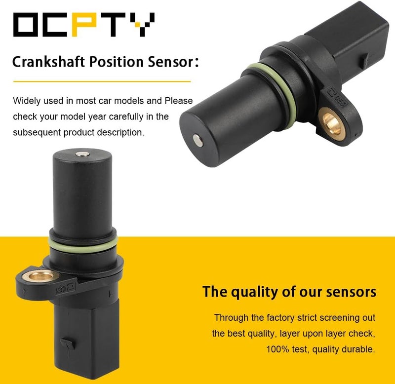 OCPTY Engine Crankshaft Position Sensor Compatible for Audi A3 A4 A5 Q3 for Quattro Q5 S3 TT for Seat Leon & for Volkswagen for Beetle CC Eos for GTI, Replace# 9008019013 - Image 2