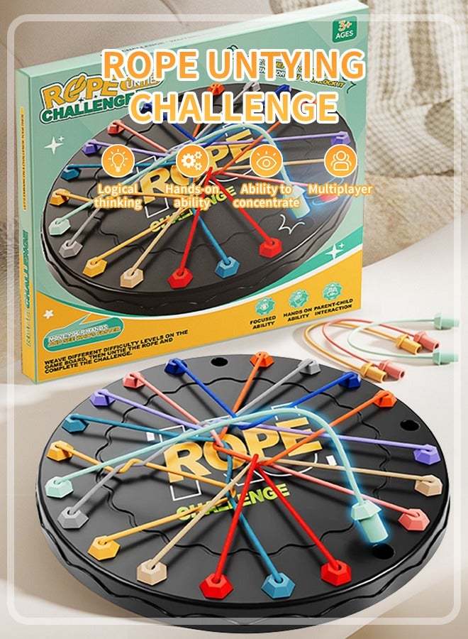 Colorful Rope Challenge Board Game,Enhances Logical Thinking and Creativity, Ideal for Teens and Family Fun,  Teen Puzzle Game,Strategy Game,Flexible Rope Pieces - Image 2