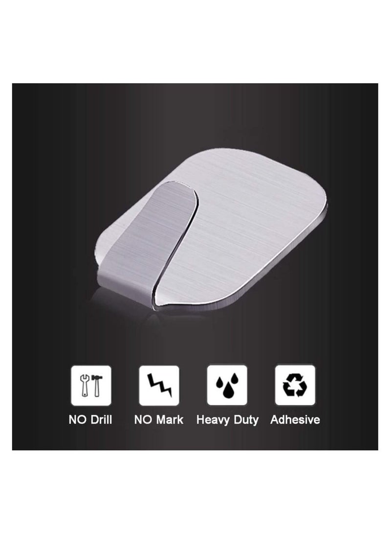 كول بيبي خطافات حائط لاصقة شديدة التحمل من الفولاذ المقاوم للصدأ قوية للغاية بدون حفر شماعات مقاومة للماء لمفاتيح معطف رداء والحقائب والمطبخ المنزلي والحمام وغرفة النوم عبوة من 8 - Image 3