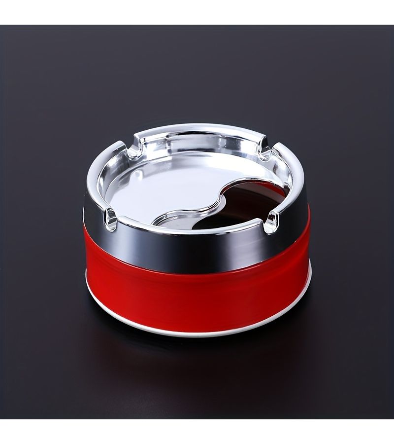 Electroplated Sealed Windproof Ashtray Random Color Thickened Rotating Design - Image 5