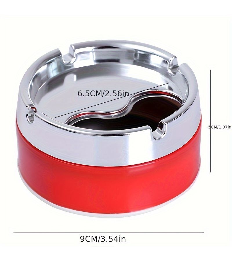 Electroplated Sealed Windproof Ashtray Random Color Thickened Rotating Design - Image 1