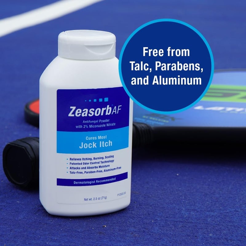 Zeasorb مسحوق علاج مضاد للفطريات فائق الامتصاص للحكة الرياضية، موصى به من قبل أطباء الجلد، يهاجم ويمتص الرطوبة، تقنية تحكم في الروائح مسجلة ببراءة اختراع، مع طين البنتونيت والألوة، زجاجة 2.5 أونصة - Image 4