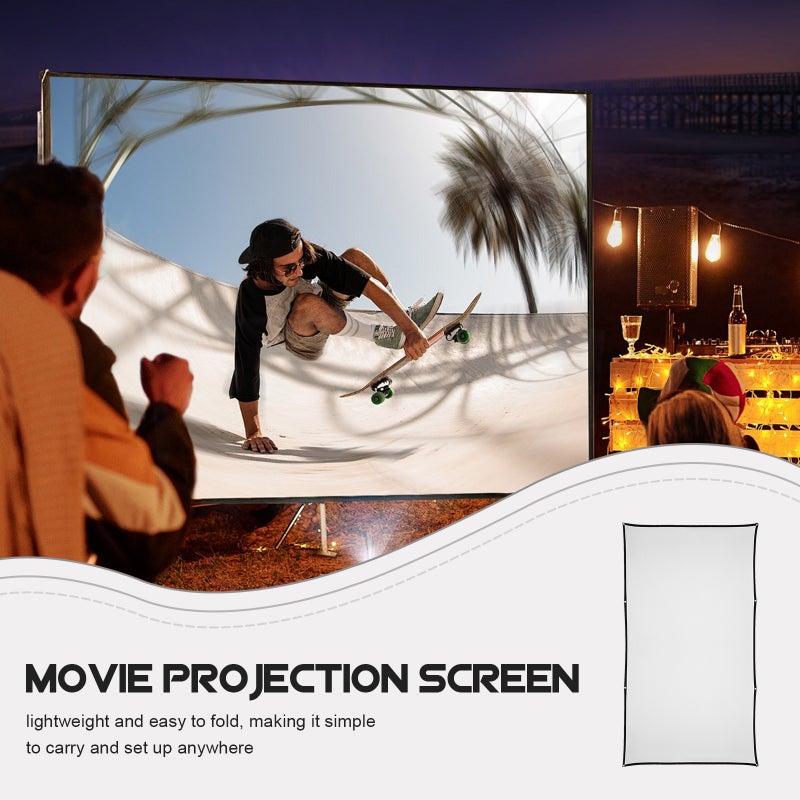 Portable Projector Screen for Outdoor and Indoor Use, Foldable Design, 100 Inch - Image 3