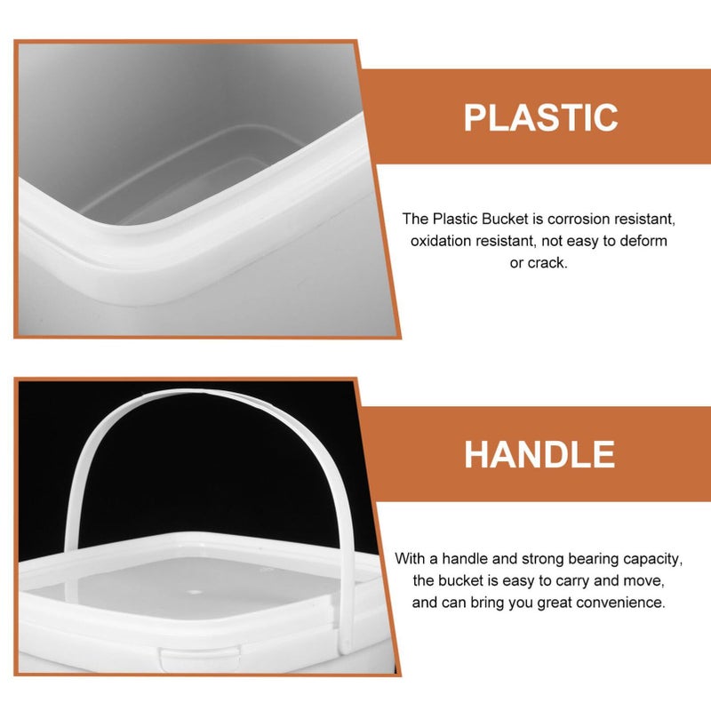 White Plastic Water Bucket With Lid Handle Multipurpose Food Grade Storage Container - Image 5