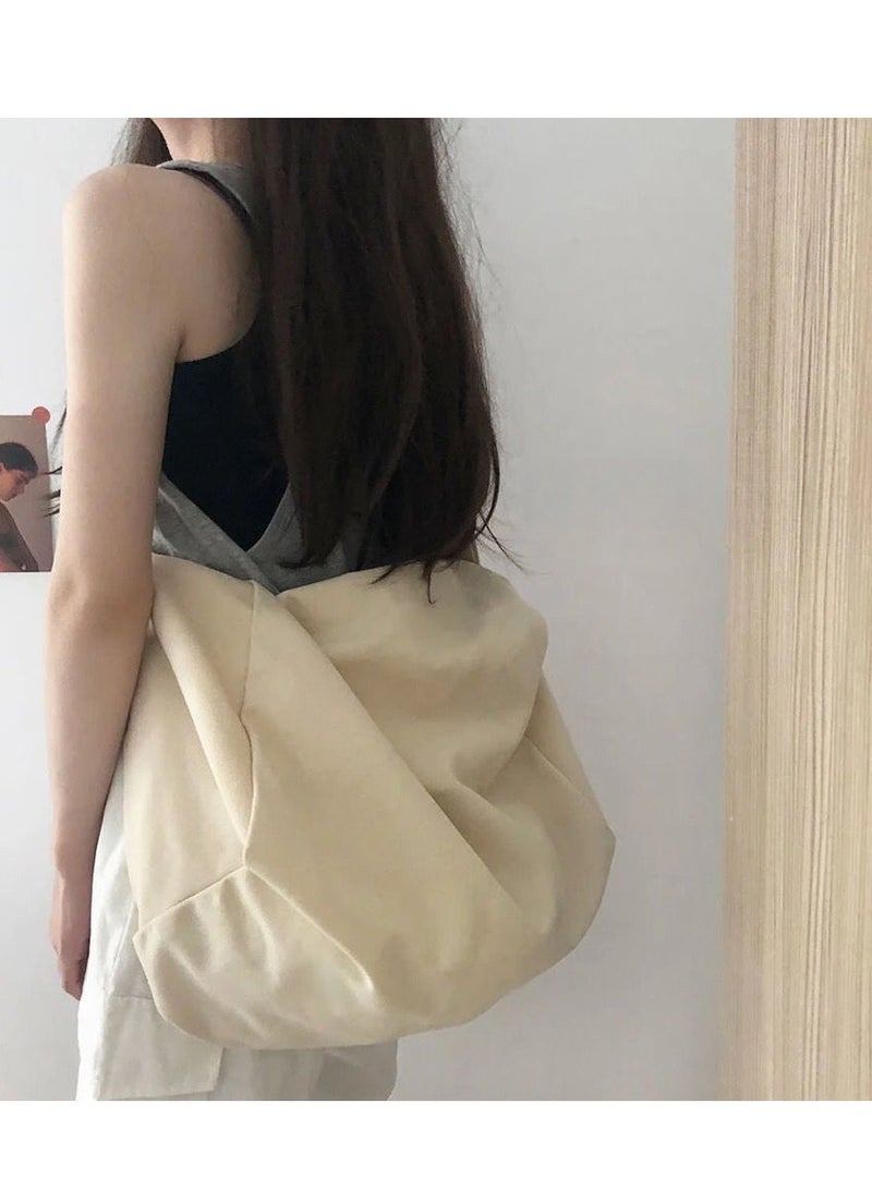 حقيبة كتف نسائية من القماش الكتاني حقيبة يد نسائية كبيرة الحجم حقيبة كروس بودي عصرية للسفر حقيبة كتف للسيدات والفتيات والطالبات الجامعيات - Image 2