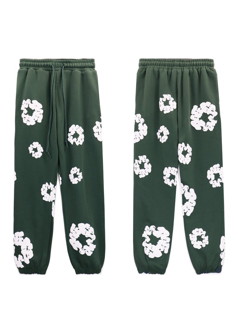 Generic - Autumn Winter Couples Hoodie Sweatpants Set 8155 Green - Image 1