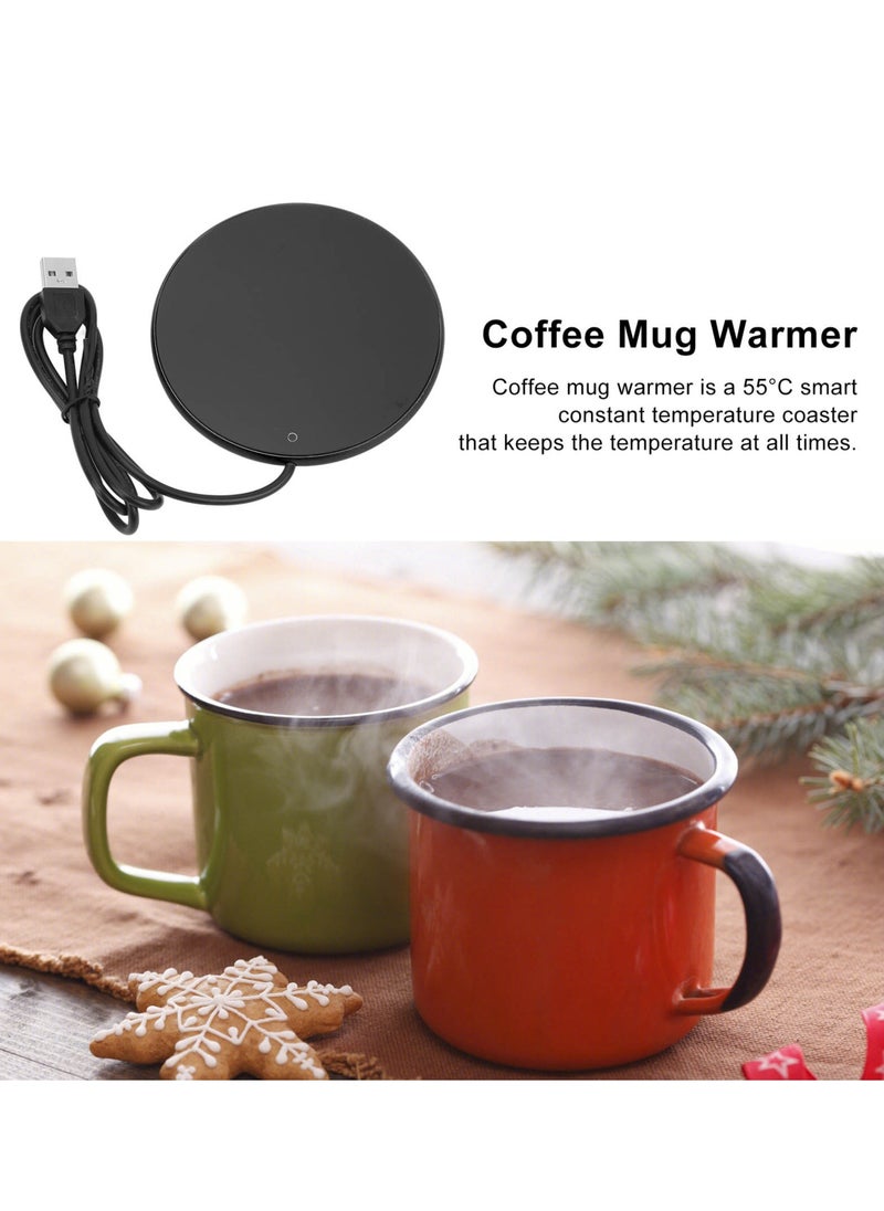 Milk Coffee Cup Warmer 55°C Thermostatic Suitable for Home Office Travel Black