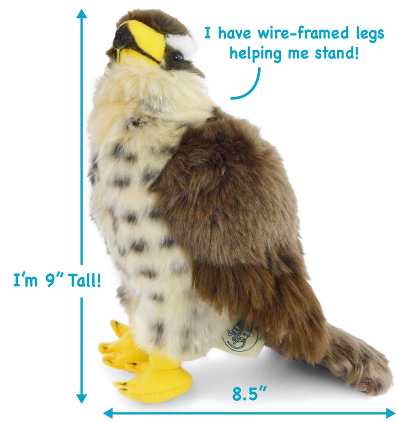 TigerHart Percival The Peregrine Falcon - 9 Inch Stuffed Animal Plush - Image 4
