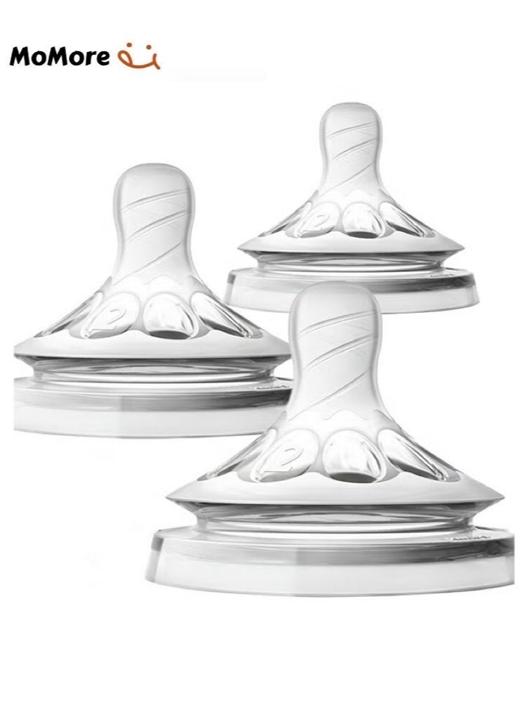 Momore Suitable for Philips AVENT Bottle，Silicone Baby Bottle Nipple Replacement, Natural Feeding Teat, for 6 Months+ - Image 1