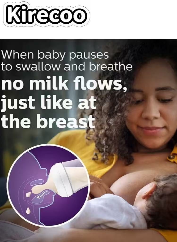 Kirecoo Pack of 3 Bottle Nipples Compatible with Philips Avent，Silicone Baby Bottle Nipple Replacement, Natural Feeding Teat, for 6 Months+ - Image 5