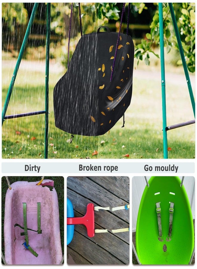 okcool Outdoor Toddler Swing Seat Cover,Outdoor Baby Swing Cover,A Wide Selection of Cute Colors and Patterns,Black - Image 5