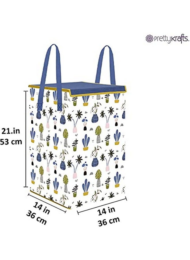 PrettyKrafts 75L Non Woven Mushroom Printed Rectangular Foldable Large Laundry Bag/Basket With Lid & Handles, Freestanding Cloth Storage Organizer for Bedroom (36x36x53cm, White, Set of 2) - pzsku/ZFAEED5A99A73384DADDAZ/45/_/1740982994/9b225a39-a6ac-4c4c-b9db-595bee3ec14e