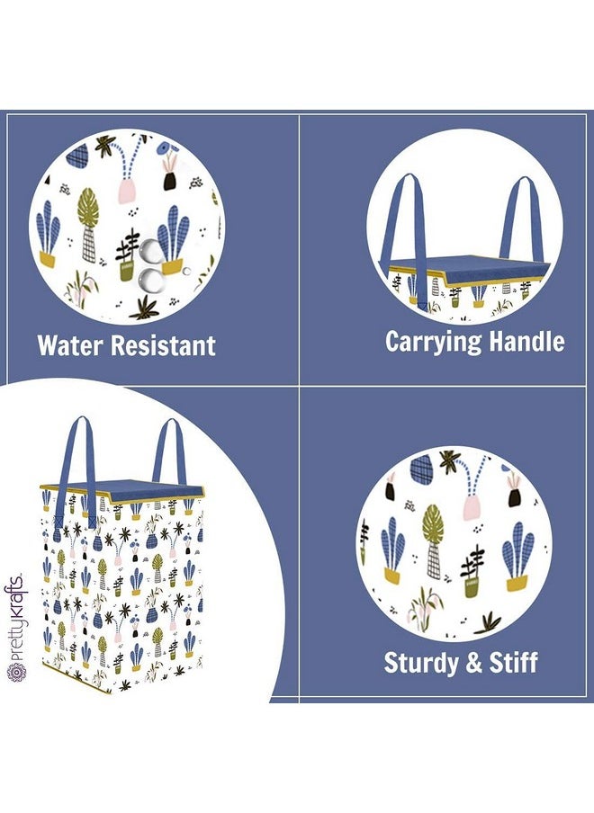 PrettyKrafts 75L Non Woven Mushroom Printed Rectangular Foldable Large Laundry Bag/Basket With Lid & Handles, Freestanding Cloth Storage Organizer for Bedroom (36x36x53cm, White, Set of 2) - pzsku/ZFAEED5A99A73384DADDAZ/45/_/1740982994/a9592c71-8e6d-4f0e-87cd-d9c6a1325a13