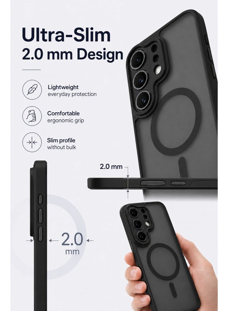 سوكاد حافظة لهاتف Samsung Galaxy S24 Ultra، متوافقة مع MagSafe، غطاء مغناطيسي بظهر مطفي مقاوم للصدمات مع حماية كاملة للكاميرا، مغناطيس قوي، نحيفة وخفيفة، تدعم الشحن اللاسلكي - Image 2