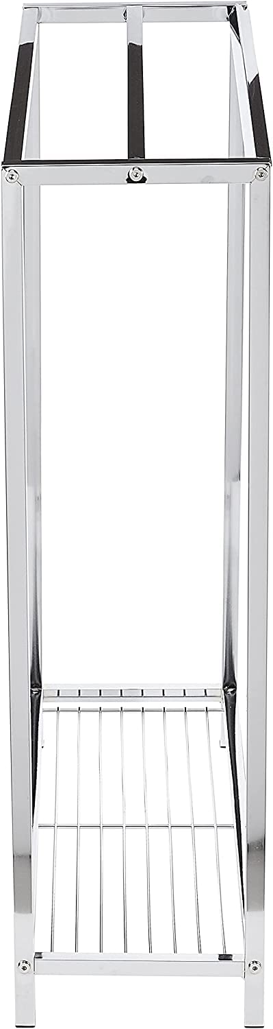 Indian Decor XL6130 Standard 31 Inch Freestanding Metal Towel Drying and Storage Rack with Additional Storage Base for All Your Needs Chrome  - Image 3
